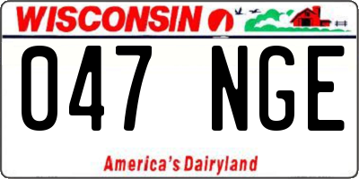 WI license plate 047NGE