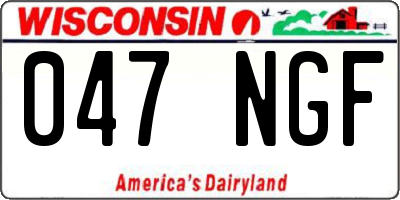 WI license plate 047NGF