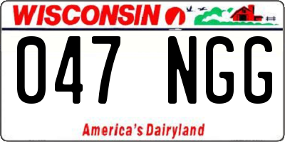WI license plate 047NGG