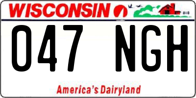 WI license plate 047NGH