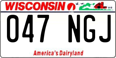WI license plate 047NGJ