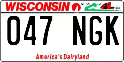 WI license plate 047NGK