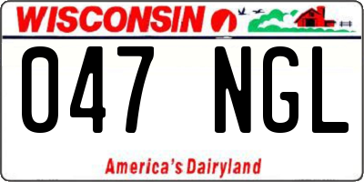 WI license plate 047NGL