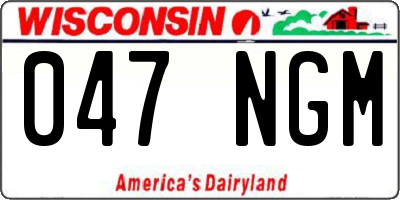 WI license plate 047NGM