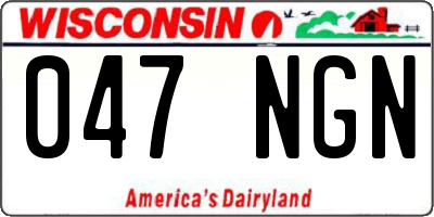 WI license plate 047NGN