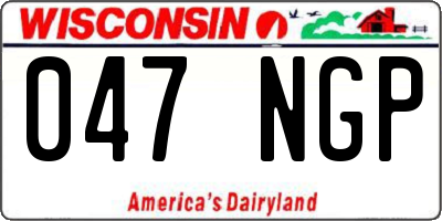 WI license plate 047NGP