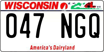 WI license plate 047NGQ