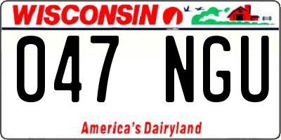 WI license plate 047NGU