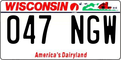 WI license plate 047NGW