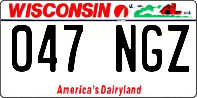 WI license plate 047NGZ