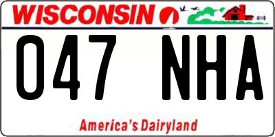 WI license plate 047NHA