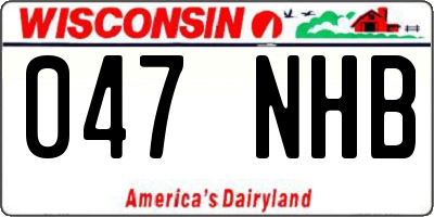 WI license plate 047NHB