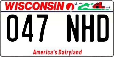 WI license plate 047NHD