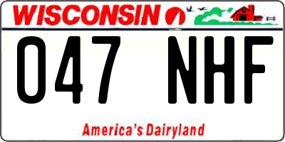 WI license plate 047NHF