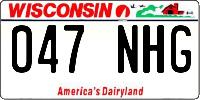WI license plate 047NHG