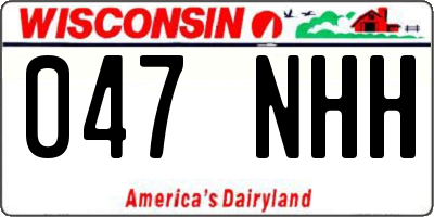 WI license plate 047NHH
