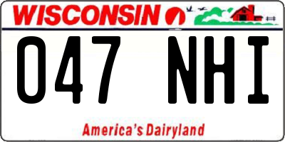 WI license plate 047NHI