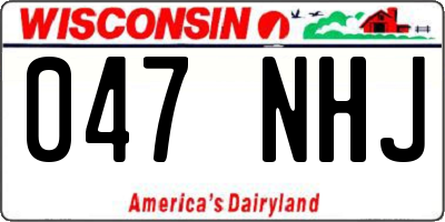 WI license plate 047NHJ