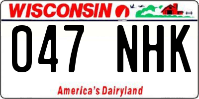 WI license plate 047NHK