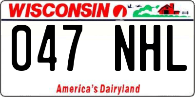 WI license plate 047NHL