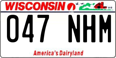 WI license plate 047NHM