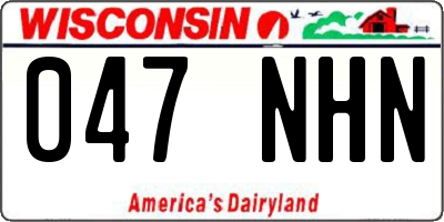 WI license plate 047NHN