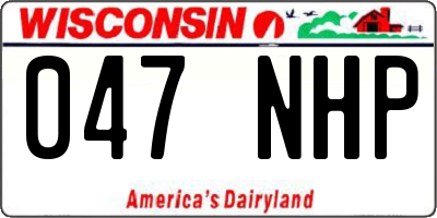 WI license plate 047NHP