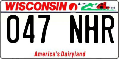 WI license plate 047NHR