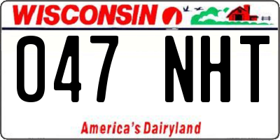 WI license plate 047NHT