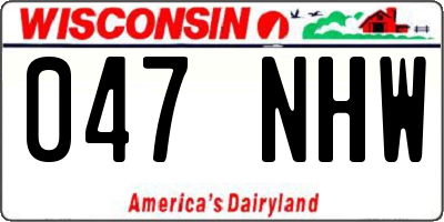 WI license plate 047NHW