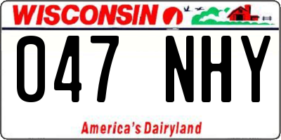 WI license plate 047NHY