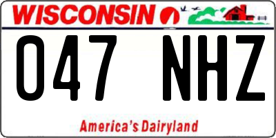WI license plate 047NHZ
