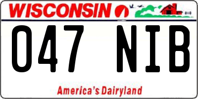 WI license plate 047NIB