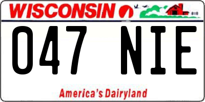 WI license plate 047NIE