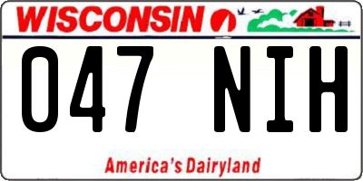 WI license plate 047NIH
