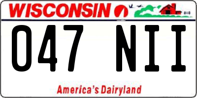 WI license plate 047NII