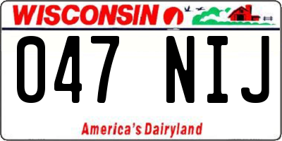 WI license plate 047NIJ
