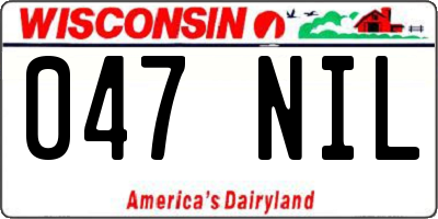 WI license plate 047NIL
