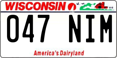 WI license plate 047NIM