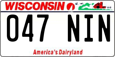 WI license plate 047NIN