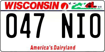 WI license plate 047NIO