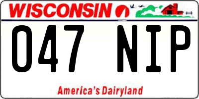 WI license plate 047NIP