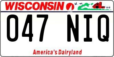 WI license plate 047NIQ