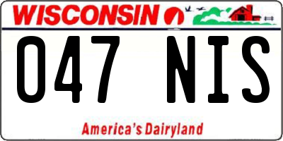 WI license plate 047NIS
