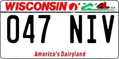 WI license plate 047NIV