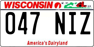 WI license plate 047NIZ