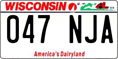 WI license plate 047NJA