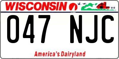 WI license plate 047NJC