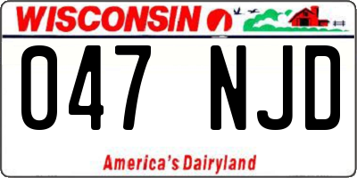 WI license plate 047NJD