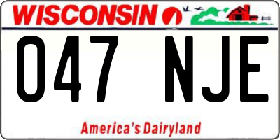 WI license plate 047NJE